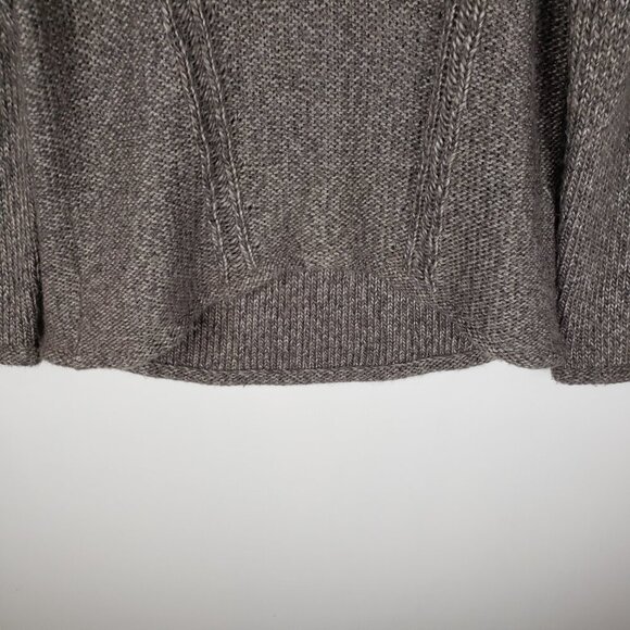 Helmut Lang Alpaca Blend Sweater Taupe Brown Crew Neck High Low Hem Size Large - Picture 5 of 8